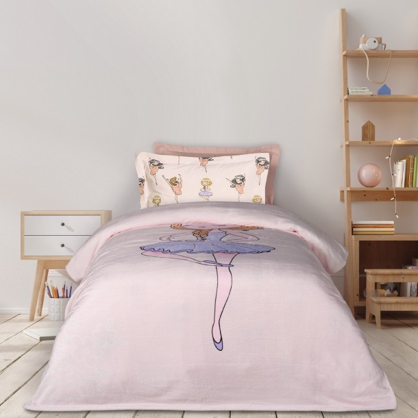 Κουβέρτα Fleece Μονή 160x220εκ. 4913 Ροζ-Λιλά Das Kids