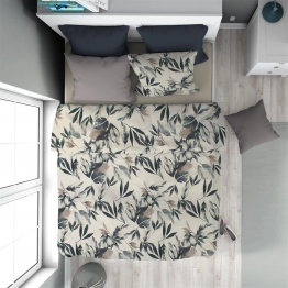 Πάπλωμα Βαμβακερό Εμπριμέ Μονό 160x240εκ. Ευριδίκη 710 Ecru-Black DimCol 33111123010