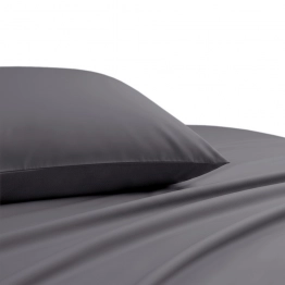 Ζεύγος Μαξιλαροθήκες Βαμβακοσατέν 53x72εκ. Dark Grey Lavish Satin Line Melinen 20005622