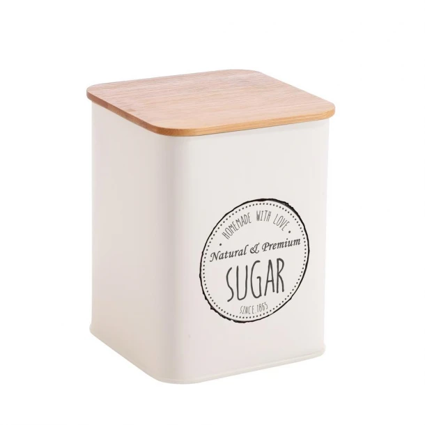 Βάζο Ζάχαρης Μεταλλικό Μπεζ-Ιβουάρ 10x10x13,5εκ. Oriana Ferrelli CLG500310SBE