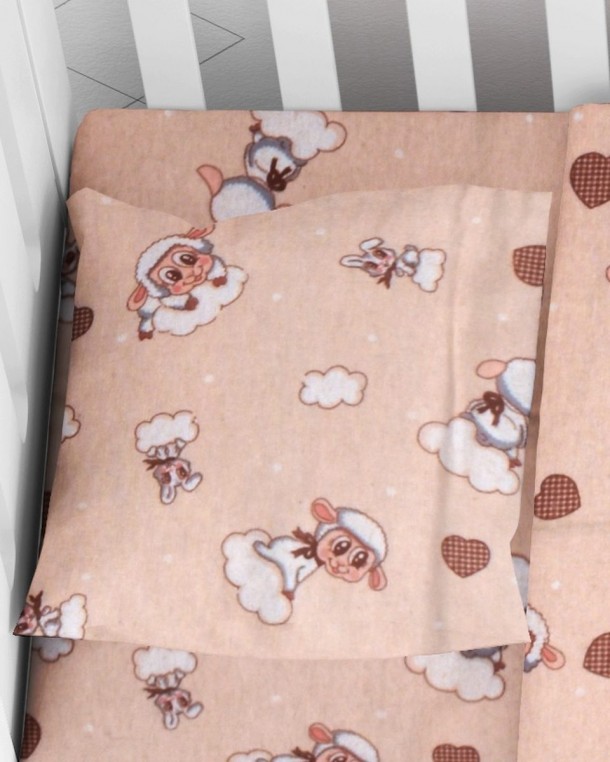 Μαξιλαροθήκη Φάκελος Φανελένια Bebe 35x45εκ. Προβατάκι 07 Beige DIMcol