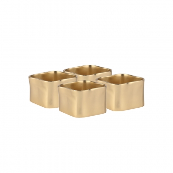 Δαχτυλίδι Πετσέτας Σετ 4τμχ Κρίκος Μεταλλικό Χρυσό 4,5x3εκ. Estia 07-36874