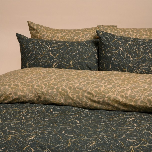Ζεύγος Μαξιλαροθήκες Polycotton 50x70εκ. Wang Πετρόλ Casual Line Mini Melinen 20004301