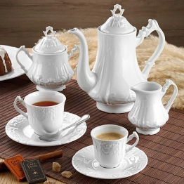 Σετ Φλυτζάνια Τσαγιού 6τμχ Πορσελάνης 230ml Regina White CRYSPO TRIO 53.000.16