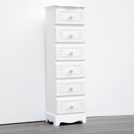 Συρταριέρα Ξύλινη Λευκή 29x23x95εκ. ESTHETI 750-25030