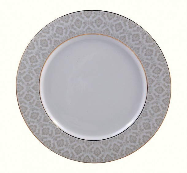 Πιάτο Ρηχό Πορσελάνης Λευκό-Χρυσό Oriana Ferelli 27εκ. PR14141101