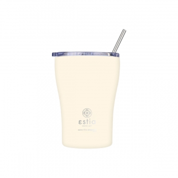 Θερμός-Ποτήρι Ανοξείδωτο Coffee Mug Lily White Save The Aegean Estia 350ml-9x13εκ. 01-23027