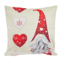 Χριστουγεννιάτικο Μαξιλάρι Polyester 45x45εκ. Christmas 0855 Ivory-Red Das Home