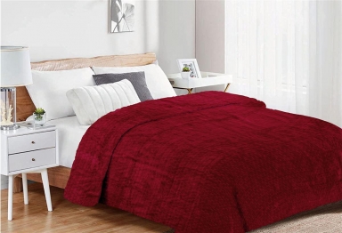 Κουβέρτα Coral Fleece Υπέρδιπλη 220x240εκ. Brick 04 Bordeaux DimCol 33482524003