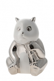 Διακοσμητική Επιτραπέζια Φιγούρα Κεραμική Panda Ασημί-Λευκή 17,8εκ. Zen Collection 22.19.48231