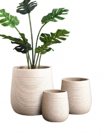 Κασπώ Σετ 3τμχ Fiberclay Μπεζ ESPIEL 45x45εκ.-32,5x32,5εκ.-23x23εκ. LOF118