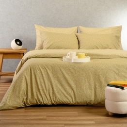 Σετ Σεντόνια Βαμβακερά Υπέρδιπλα 235x270εκ. Samuele Olive-Beige Ultra Line Melinen 20005472