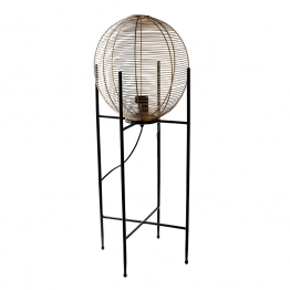 Φωτιστικό Επιδαπέδιο Μεταλλικό Χρυσό ESPIEL 30x30x80εκ. FUT402