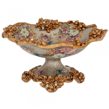 Διακοσμητικό Μπωλ Polyresin Floral-Χρυσό 30x30x18εκ. iliadis 88562