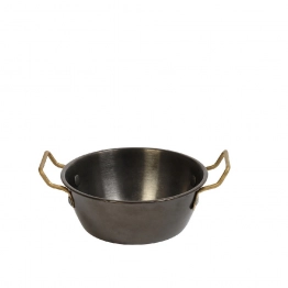 Σκεύος Σερβιρίσματος Ανοξείδωτο 18/10 Με Λαβές Snow Black ESPIEL 17x13x4εκ./350ml FEV410