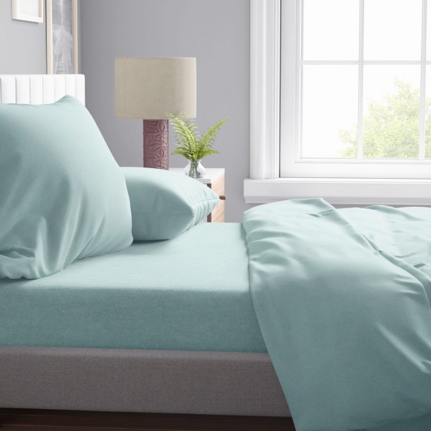 Μαξιλαροθήκη Polycotton 50x70εκ. Μελανζέ 05 Light Green DimCol