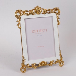 Κορνίζα Polyresin Λευκή-Χρυσή 15x20εκ. ESTHETI 756-12202