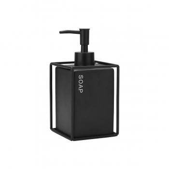 Ντισπένσερ Κεραμικό-Μεταλλικό Μαύρο 450ml-8,5x8,5x18,5εκ. Cage Estia 02-29999