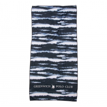 Πετσέτα Θαλάσσης Microfiber 80x170εκ. Essential 3807 Μαύρη-Λευκή Greenwich Polo Club