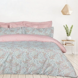 Σετ Σεντόνια Polycotton Υπέρδιπλα Με Λάστιχο 170x200+35εκ. Casual 5428 Μέντα-Ροζ Das Home