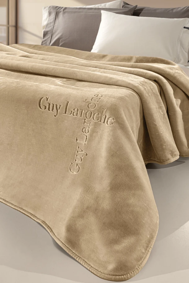 Κουβέρτα Soft Velvet Μονή 160x220εκ. Logo Almond Guy Laroche