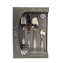 Μαχαιροπήρουνα Σετ 24τμχ Ανοξείδωτα Ασημί ESPIEL DWGA1001