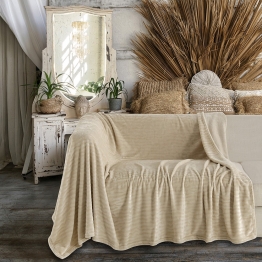 Ριχτάρι Flannel Πολυθρόνας 130x170εκ. Enzo Beige Melinen 20003801
