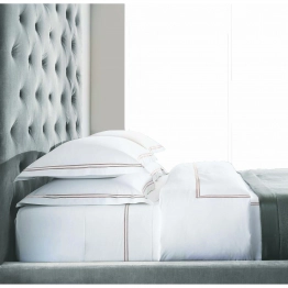 Σετ Σεντόνια Βαμβακοσατέν Υπέρδιπλα 240x270εκ. Bar 11 White-Beige Makis Tselios