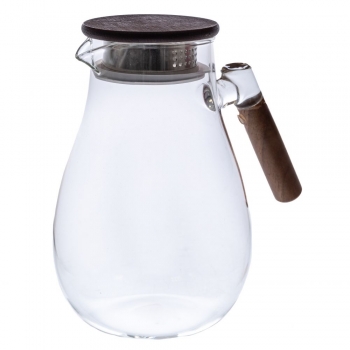 Κανάτα Γυάλινη-Ξύλινη Διάφανη 12,5x23εκ. iliadis 91918