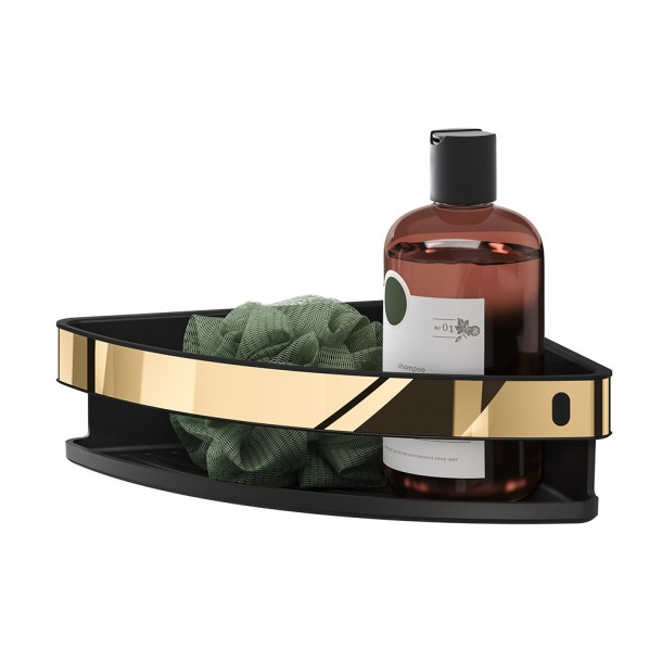 Ράφι Γωνιακό Cooper Black-Polished Gold 21x6,9εκ. Tiger 800563