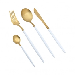 Μαχαιροπήρουνα Σετ 24τμχ Λευκό-Χρυσό Matte Senso Cryspo Trio 45.823.24