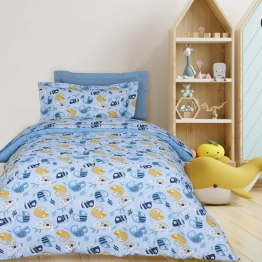 Σετ Σεντόνια Βαμβακερά Μονά 170x260εκ. Kid Line 4935 Μπλε Das Kids