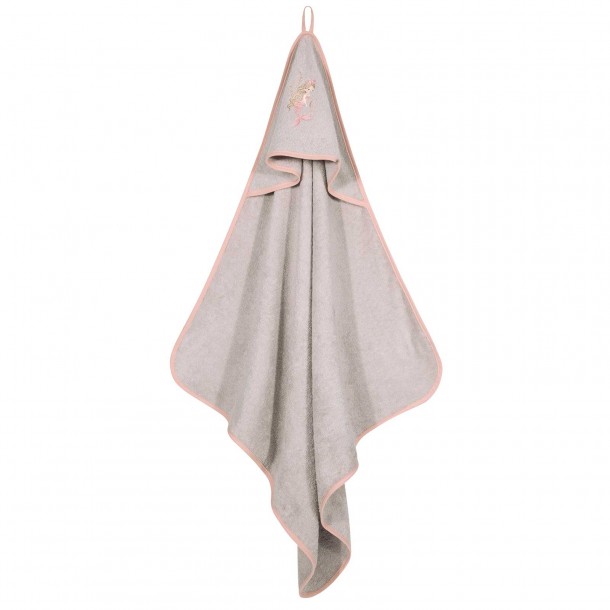 Κάπα Βαμβακερή Με Κέντημα Bebe 80x80εκ. Essential 8853 Ροζ-Γκρι Greenwich Polo Club