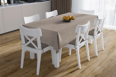Τραπεζομάντηλο Polycotton Αλέκιαστο 180x300εκ. Houndstooth 473 Beige DimCol