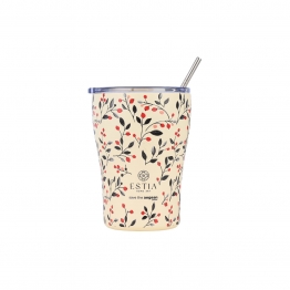 Θερμός-Ποτήρι Ανοξείδωτο Coffee Mug Bloom Beige Save The Aegean 350ml-9x13εκ. Estia 01-31701