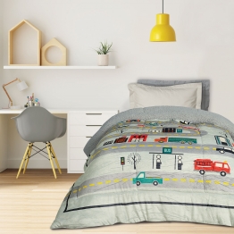 Κουβερτοπάπλωμα Fleece-Sherpa Μονό 160x220εκ. Kid 4924 Γκρι Das Kids