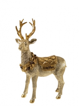 Χριστουγεννιάτικος Διακοσμητικός Τάρανδος Polyester Καφέ-Χρυσός 18x9x26,5εκ. Zen Collection 25.36.51898