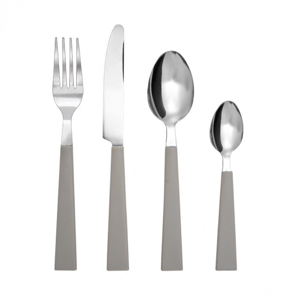 Μαχαιροπήρουνα Σετ 24τμχ Ανοξείδωτα 18/0 Με Μπεζ Λαβή Estia 01-36607