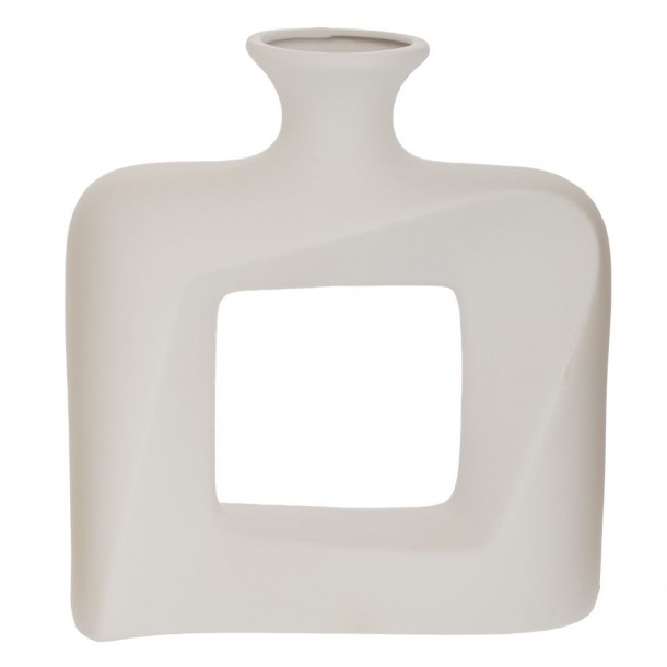 Βάζο Κεραμικό Λευκό 21x7x23εκ. iliadis 91526