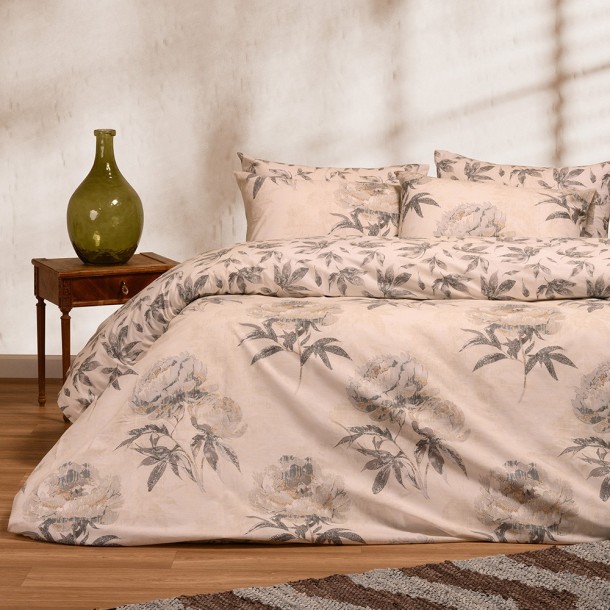Σετ Σεντόνια Βαμβακερά King Size Με Λάστιχο 180x200+32εκ. Calvert Grey Ultra Line Melinen 20004153
