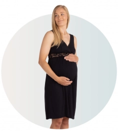 Νυχτικό Θηλασμού Maternity & Nursing Nightie Μαύρο Medium Carriwell CW602100