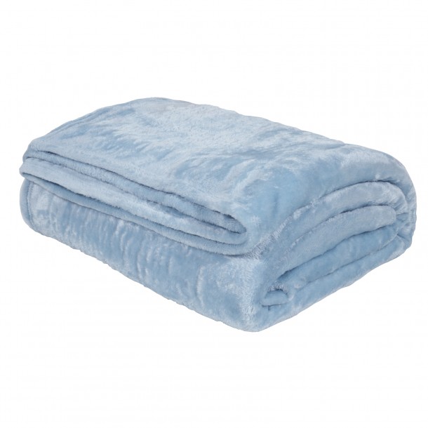 Κουβέρτα Κούνιας 110x150εκ. Μονόχρωμη Velour Relax 1344 Γαλάζια Das Baby