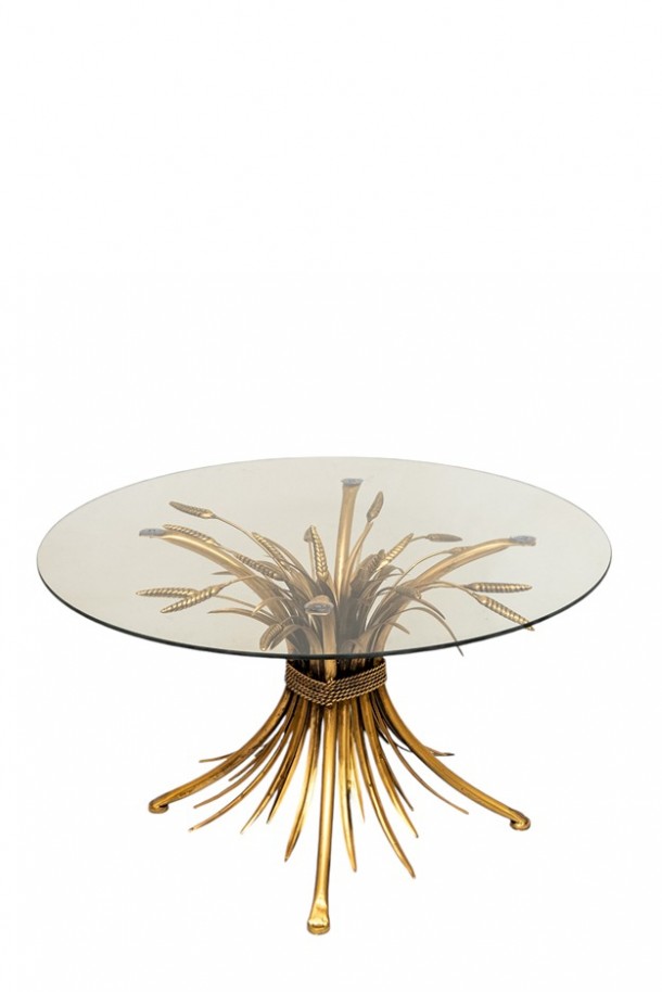 Τραπεζάκι Σαλονιού Χρυσό Με Τζάμι 80x80x46εκ. Zen Collection 25.4.51125