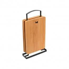 Σετ 4τμχ Βάσεις Κοπής Bamboo & 1 Μεταλλική Βάση Essentials 14x6x25εκ. Estia 01-20804