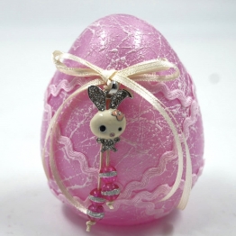Πασχαλινό Διακοσμητικό Αυγό Γυάλινο Ροζ Royal Art 11εκ. GOU21/8/10P