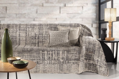Ριχτάρι Πολυθρόνας Polycotton Chenille Melbourne Natural 180x150εκ. Guy Laroche