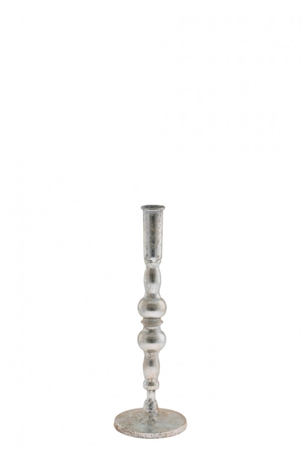 Κηροπήγιο Μεταλλικό Ασημί 9x27,5εκ. Zen Collection 24.3.49559