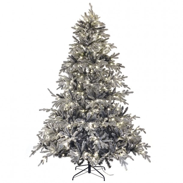 Χριστουγεννιάτικο Δέντρο Με Λαμπάκια Και Χιονισμένο Pre-Lit North Star Πλαστικό- PVC iliadis 210εκ. 78090