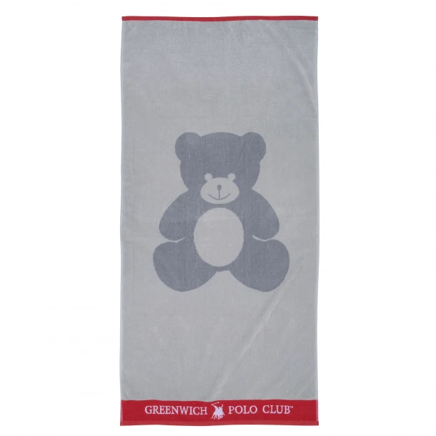 Πετσέτα Θαλάσσης Βαμβακερή 70x140εκ. Beach Towels 3895 Γκρι-Κόκκινη Greenwich Polo Club Junior