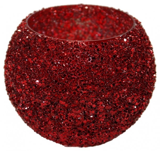 Κηροπήγιο Γυάλινο 16x12εκ. Strass Red Art Et Lumiere 30537